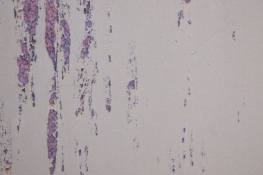 Duvardaki eski çatlak boya. Doku, şekil, arka plan. Duvar boyayla çatlamış, demirin arkasındaki soyut boya. Kapat.