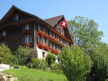 Geleneksel ahşap swiss house