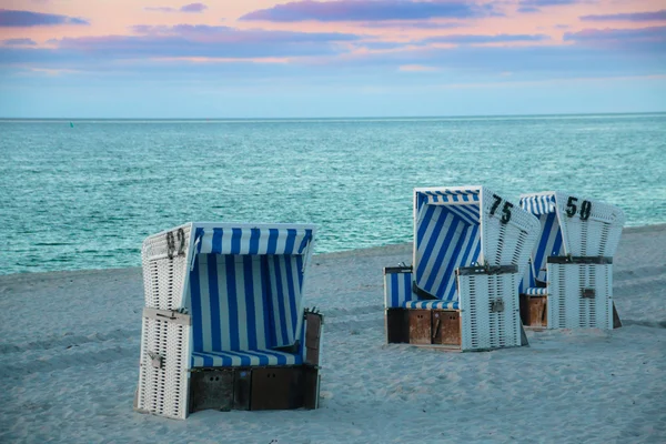 Παραλία καρέκλα στο Sylt, Γερμανία — Φωτογραφία Αρχείου