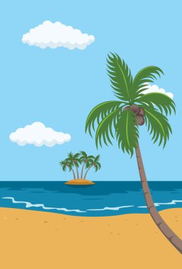 Tropikal plaj gösteren resim