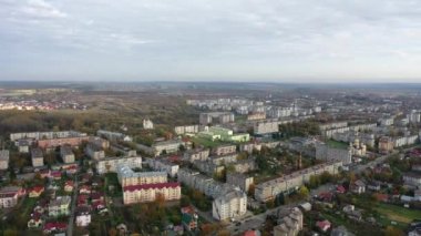 Drohobych şehrinin hava aracı görüntüsü, Batı Ukrayna 'nın eski Avrupa şehri