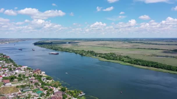 Veduta Aerea Drone Del Fiume Dnieper Kherson City Europa — Video Stock