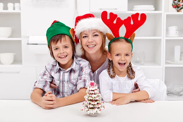 Terminamos nuestro árbol de Navidad de pan de jengibre — Foto de Stock