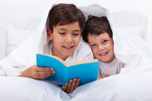 Reading to my brother — Stock Photo, Image