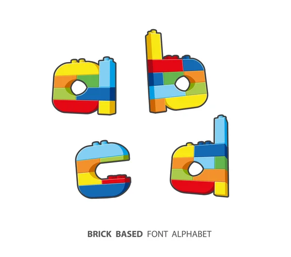 Alphabetsatz aus Spielsteinen. Kleinbuchstaben — Stockvektor