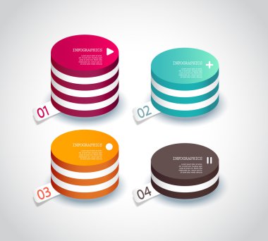 dört renkli kağıt daire ile senin kendi metin için yer.