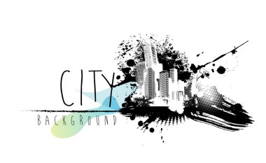 Metin için yer ve şehir scape ile soyut illüstrasyon. 