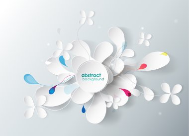 3d kağıt arka plan ile yapraklar.