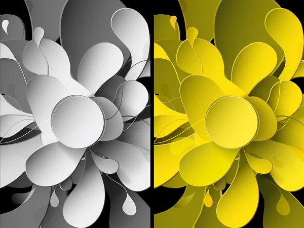 Set of abstract backgrounds with paper flower. — Stock Vector