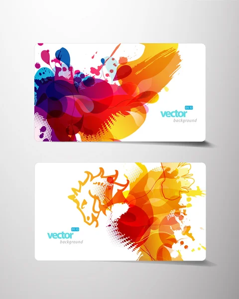 Conjunto de tarjetas de regalo coloridas abstractas del chapoteo . — Vector de stock