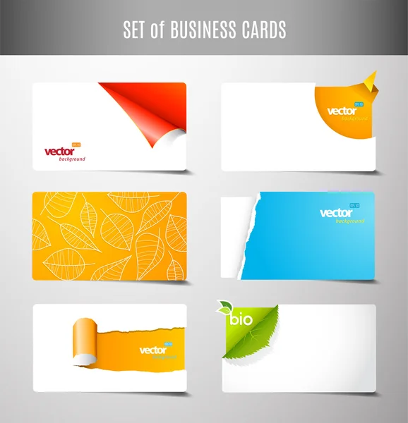 創造的なビジネス カードの 6 種類のセット. — ストックベクタ