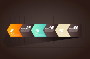 Six steps arrows for presentations. 