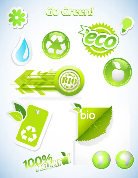 Set van ecologieiconen. — Stockvector