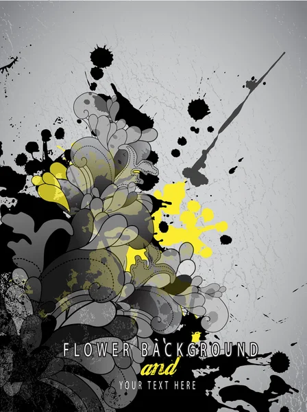 抽象花卉图案与初始背景和地方为你 — 图库矢量图片