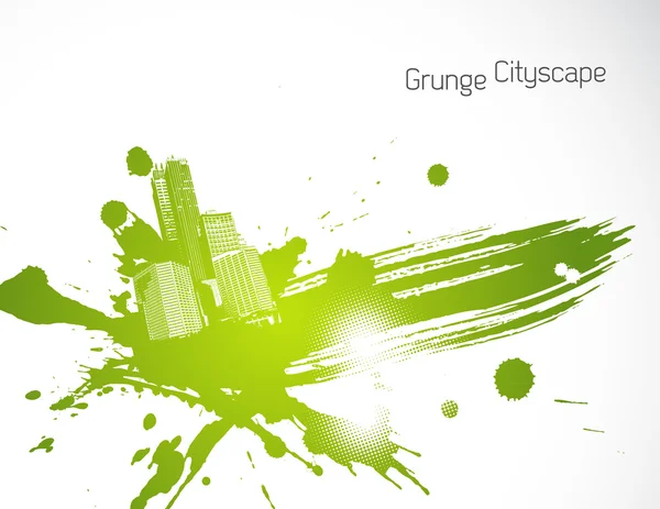 Yeşil soyut fırça illüstrasyon. vektör sanat — Stok Vektör