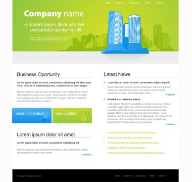 city ile Web sitesi şablonu.