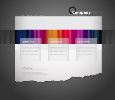 Çizgili Web sitesi şablonu.