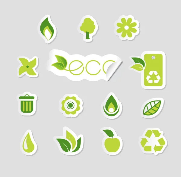 Set van ecologieiconen. — Stockvector