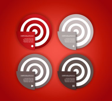 dört renkli kağıt daire ile senin kendi metin için yer. 