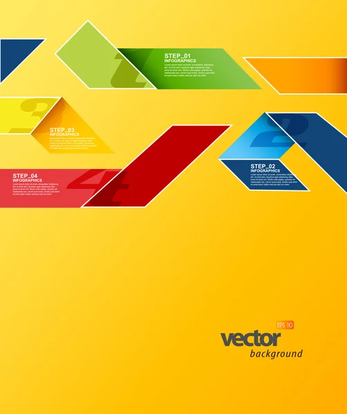 Modello infografico con strisce e spazio per il testo . — Vettoriale Stock