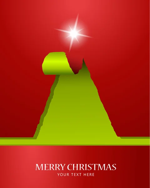 Arbre de Noël en papier déchiré avec étoile sur le dessus — Image vectorielle