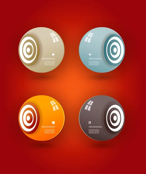 Quatre haut-parleurs de couleur avec place pour votre propre texte . — Image vectorielle