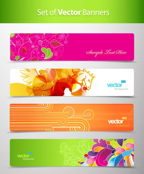 Conjunto de cabeçalhos web coloridos abstratos . — Vetor de Stock