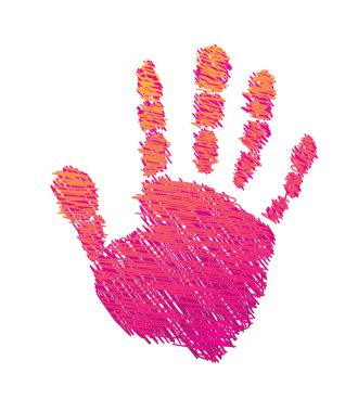 fırça ile renkli el.