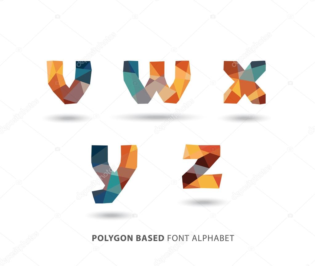 Polygonal colorful letters. Part of A to Z set.