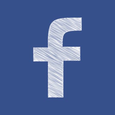 El çizmek Meydanı Windows 10 stil mavi Facebook Web simgesi