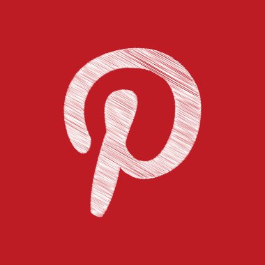 El çizmek Meydanı Windows 10 stil kırmızı Pinterest Web simgesi