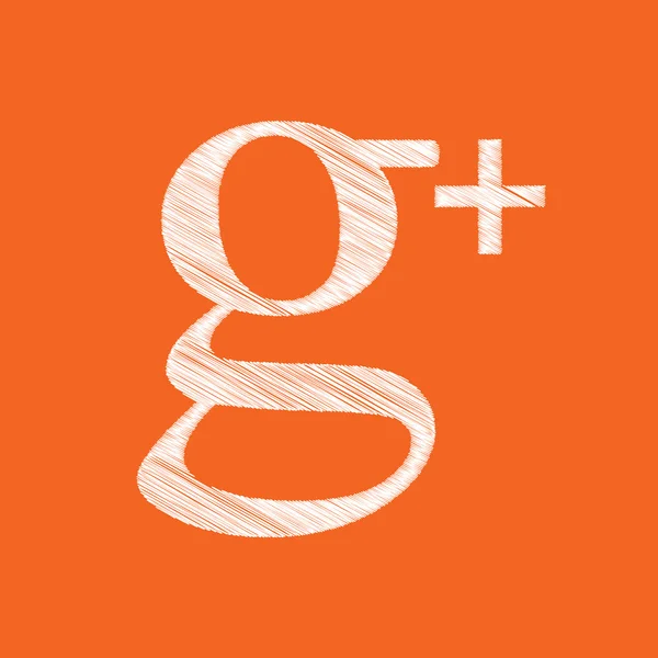 Ruční nakreslení náměstí 10 stylu oranžová Google Plus Web ikony Windows — Stockový vektor