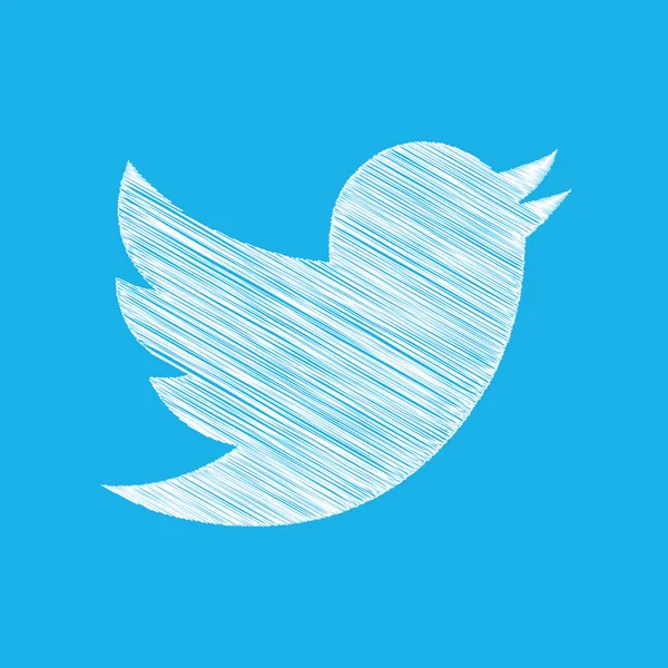 Ручной рисунок Square Windows 10 Style Blue Twitter Web Icon — стоковый вектор