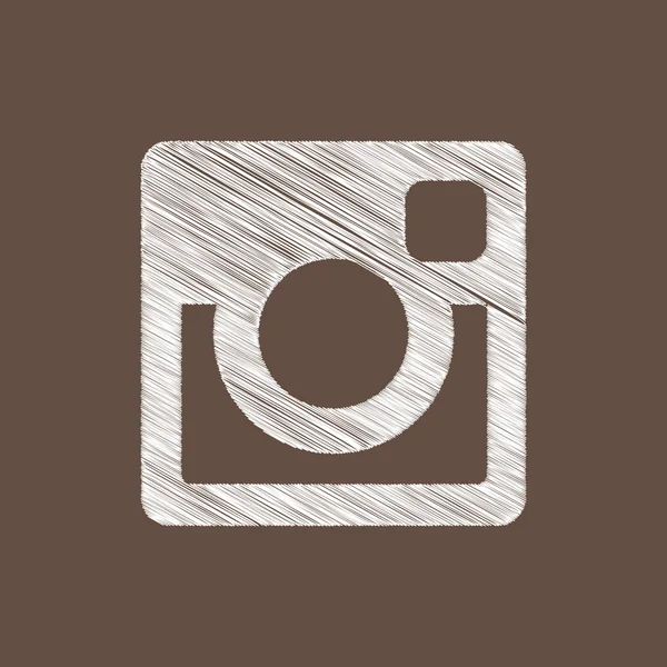 Desenho à mão Quadrado Windows 10 Estilo Brown Instagram Web Icon — Vetor de Stock