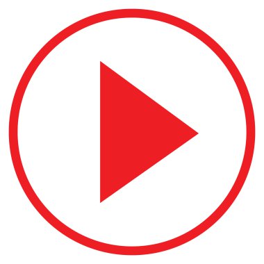 Modern kırmızı daire Youtube simgesi