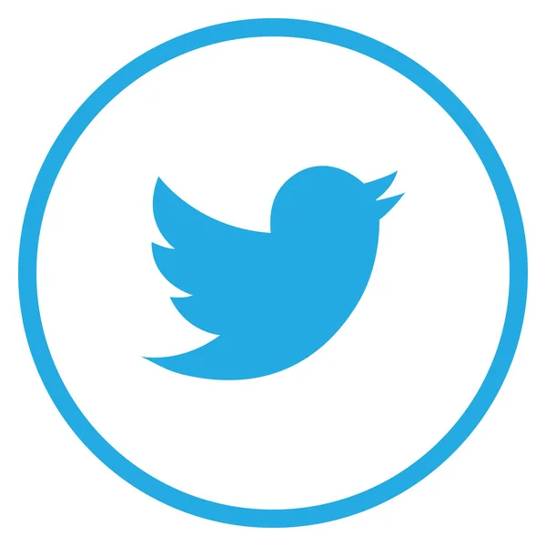 Современная синяя круговая икона Twitter — стоковый вектор