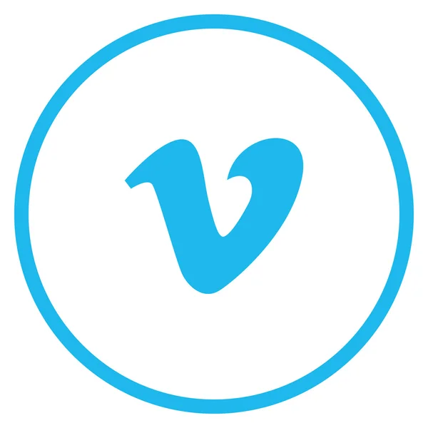 Moderne Blue Circle Vimeo pictogram — Stockvector