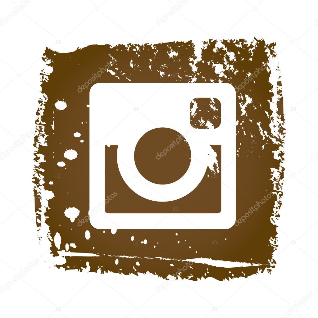Prague, Czech Republic - June 3, 2015. Old brown web Instagram Icon, png compatible, perforated design