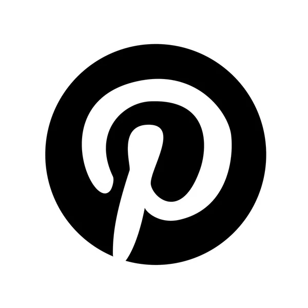 Ícone original da Web do Pinterest Preto — Vetor de Stock