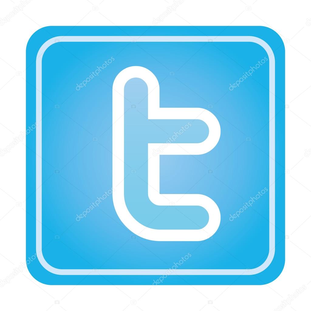 Prague, Czech Republic - June 3, 2015. Modern blue twitter icon with letter t