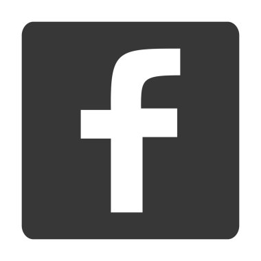 Orijinal kare, yuvarlak köşeli gri Facebook Web simgesi