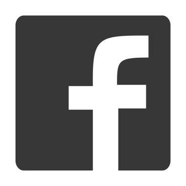 Orijinal kare, yuvarlak köşeli gri Facebook Web simgesi