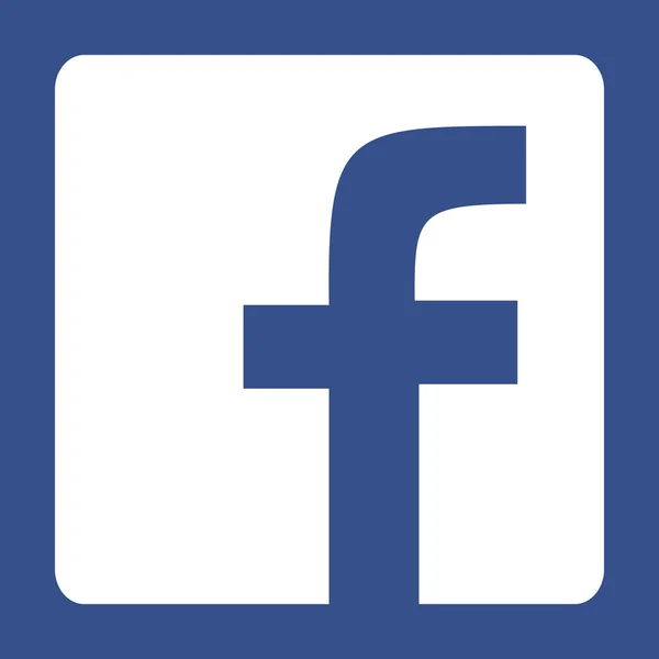 Oryginał kwadratu z zaokrąglonymi rogami biały ikona sieci Facebook — Wektor stockowy