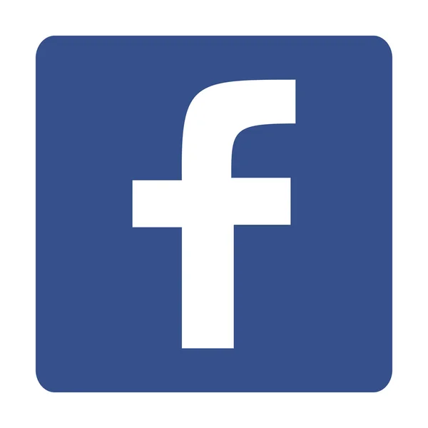 オリジナル正方形を丸く青 Facebook Web アイコン — ストックベクタ