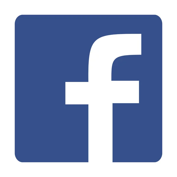 Origineel plein met ronde hoeken blauwe Facebook Web pictogram — Stockvector