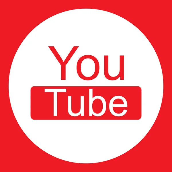 Modernes, rundes Youtube-Icon mit Text — Stockvektor