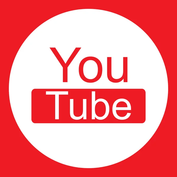 Moderne originele ronde Youtube icoon met tekst — Stockvector