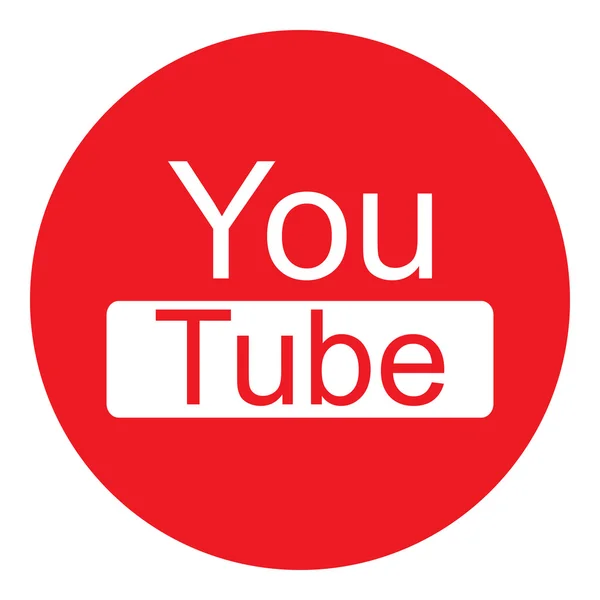 Icono de YouTube redondo original moderno con texto — Archivo Imágenes Vectoriales