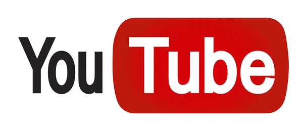 Современный оригинальный широкий YouTube икона с текстом — стоковый вектор