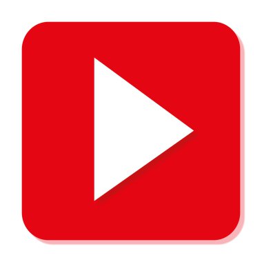 Pürüzsüz bulanıklık ve gölge ile kırmızı Youtube simgesi